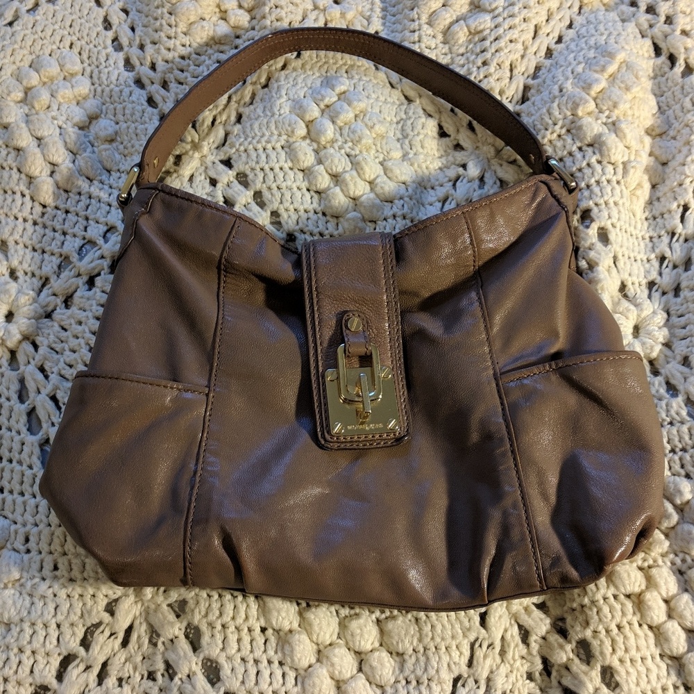 Michael Kors Frankie hobo purse bag leather brown